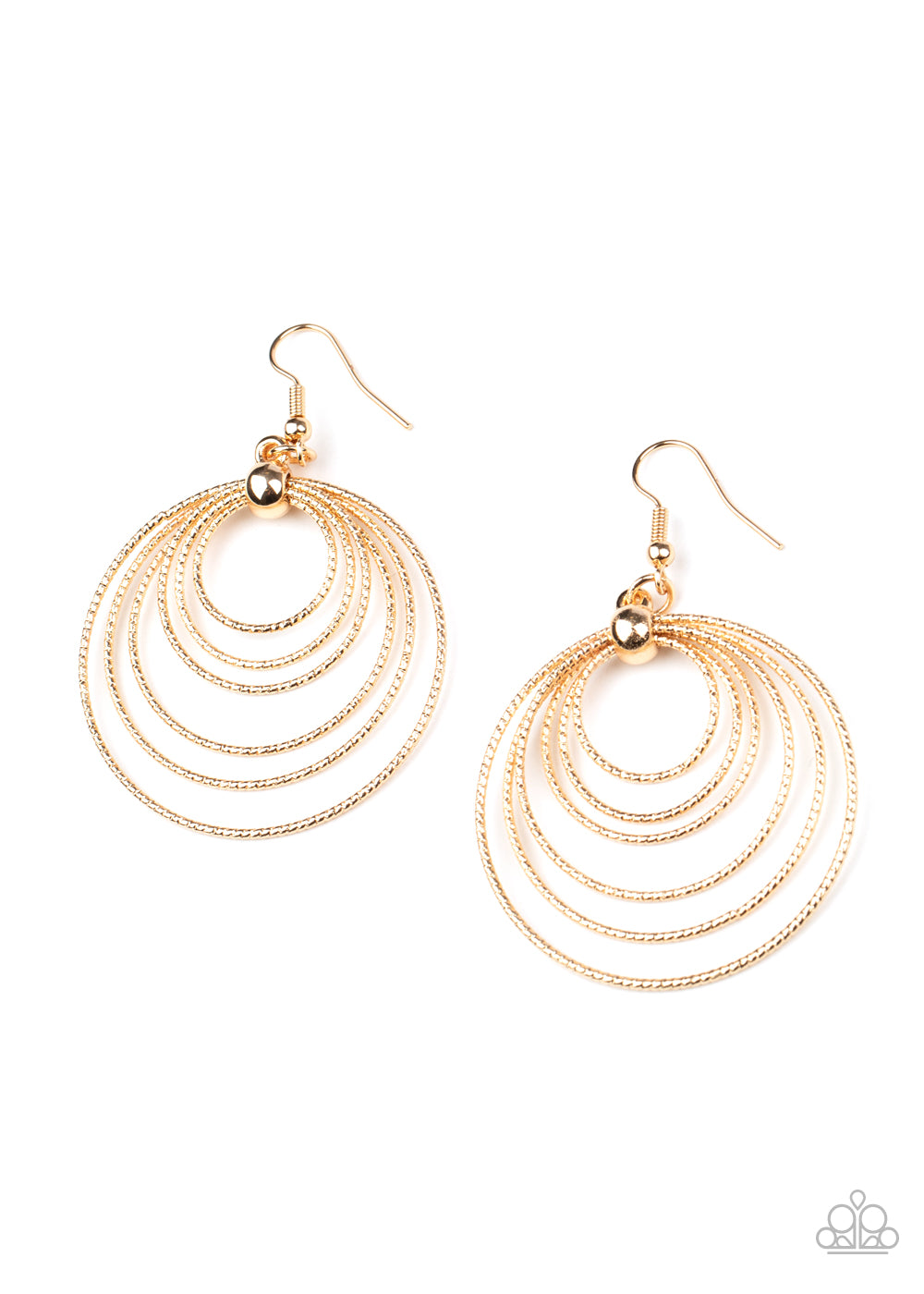 Elliptical Elegance - Gold earring 1720