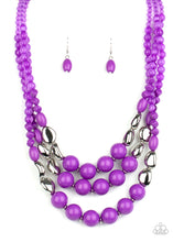 Load image into Gallery viewer, Flamingo Flamboyance - Purple necklace 1825
