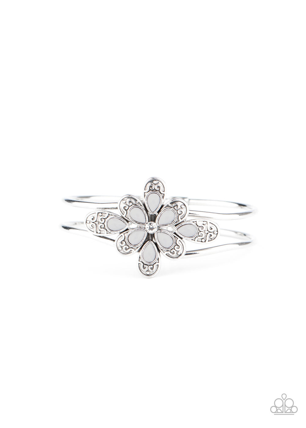 Go With The FLORALS - Silver hinge bracelet 813
