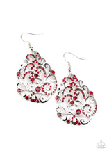 Load image into Gallery viewer, Winter Garden - Red earring 984
