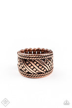 Load image into Gallery viewer, Slanted Shimmer copper ring F025
