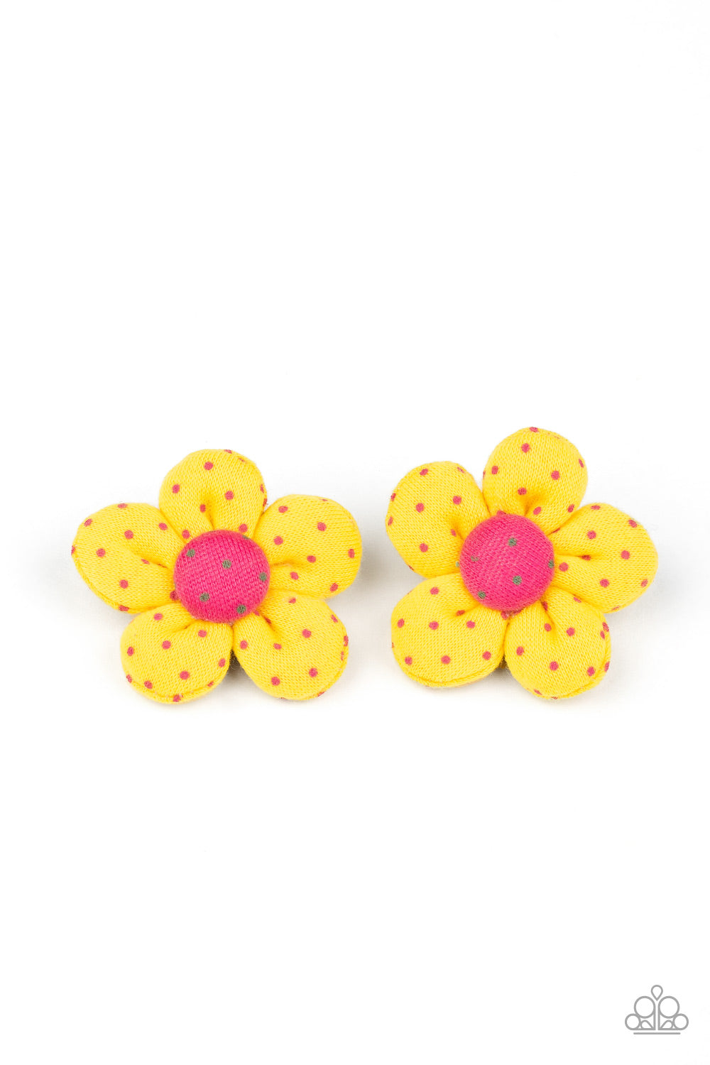 Polka Dotted Delight - Yellow hair clip 1753