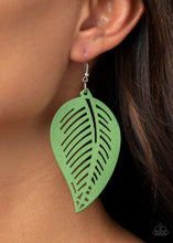 Load image into Gallery viewer, Tropical Foliage - Green earring F022
