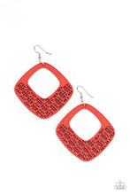 Load image into Gallery viewer, WOOD You Rather - Red earring F035
