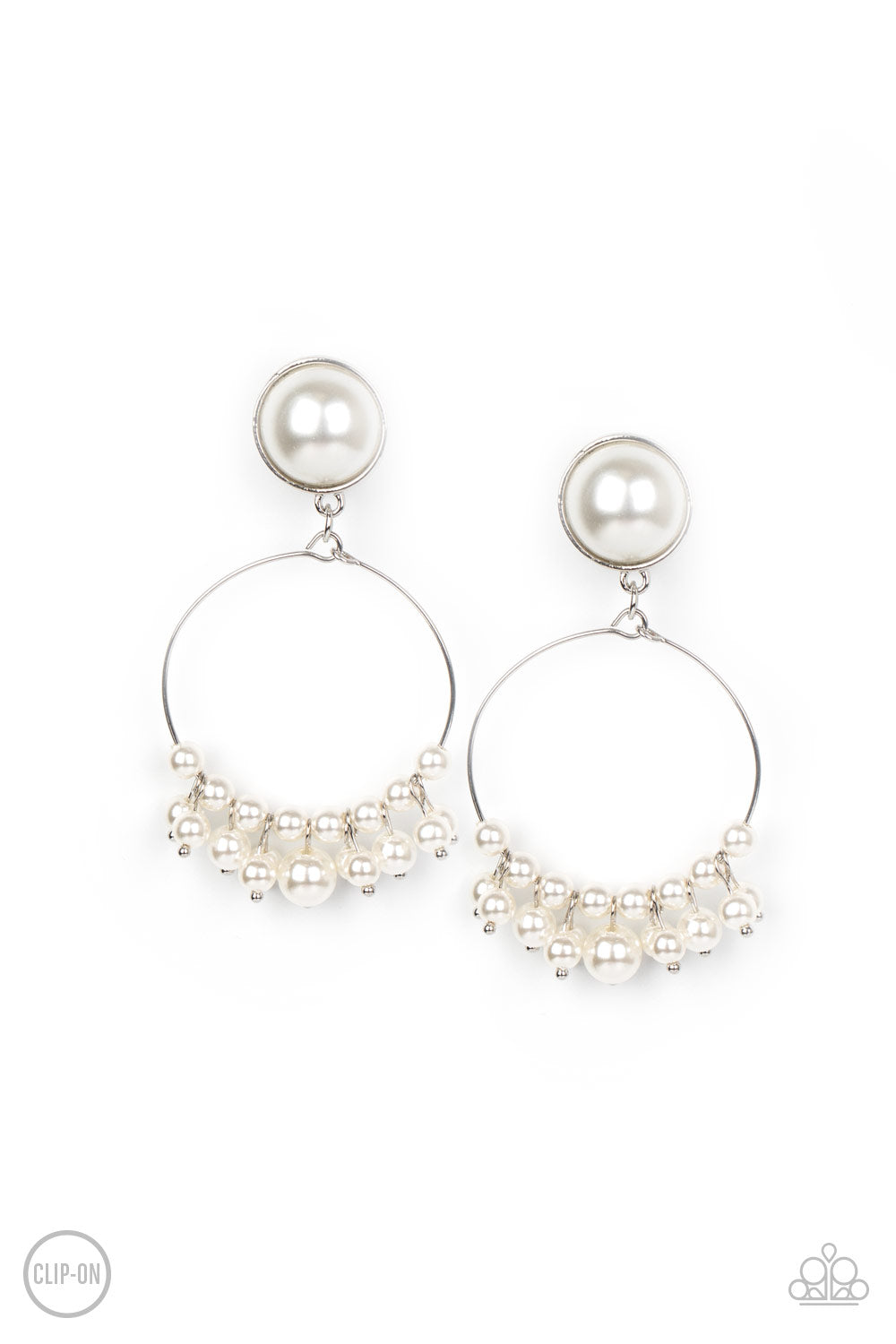 Seize Your Moment - White clip-on earring 1568
