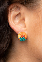 Load image into Gallery viewer, As Happy As Can BEAD - Orange post earring 1944
