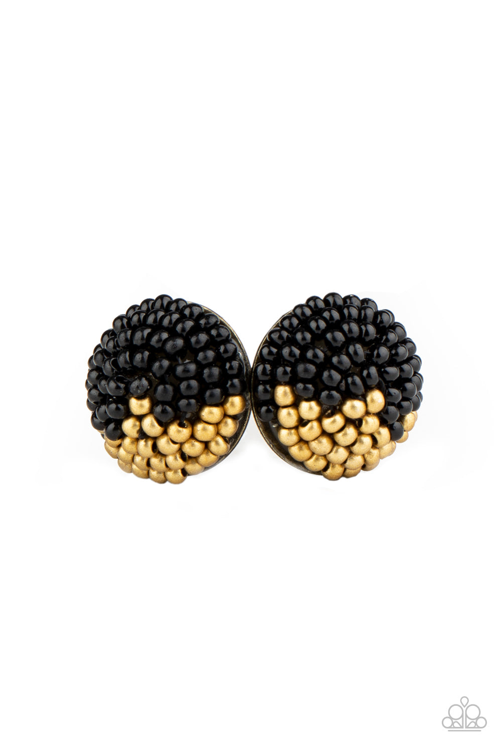 As Happy As Can BEAD - Black post earring 1756