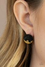 Load image into Gallery viewer, As Happy As Can BEAD - Black post earring 1756
