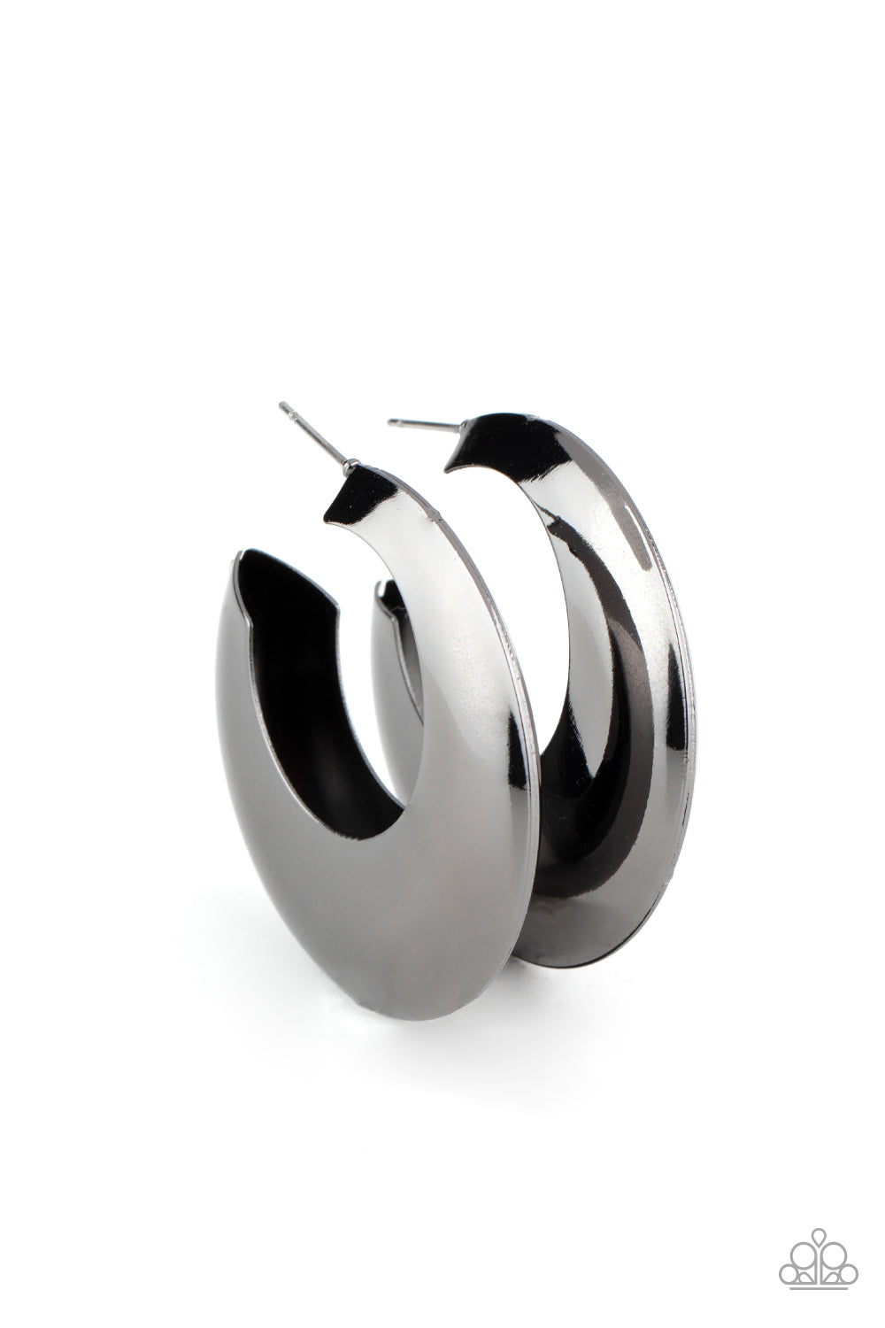 Chic CRESCENTO - Black hoop earring 1700