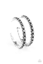 Load image into Gallery viewer, Rhinestone Studded Sass - Silver hoop earring 1817
