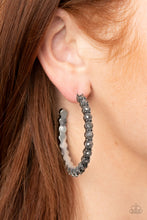 Load image into Gallery viewer, Rhinestone Studded Sass - Silver hoop earring 1817
