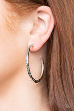 Load image into Gallery viewer, Imprinted Intensity - Silver hoop earring 1551
