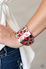 Load image into Gallery viewer, Garden Fiesta - Red cuff bracelet 546
