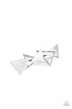 Load image into Gallery viewer, Know All The TRIANGLES - Silver hair clip 1618
