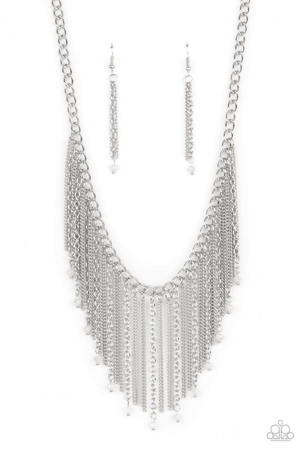 Cue The Fireworks - White necklace 1531