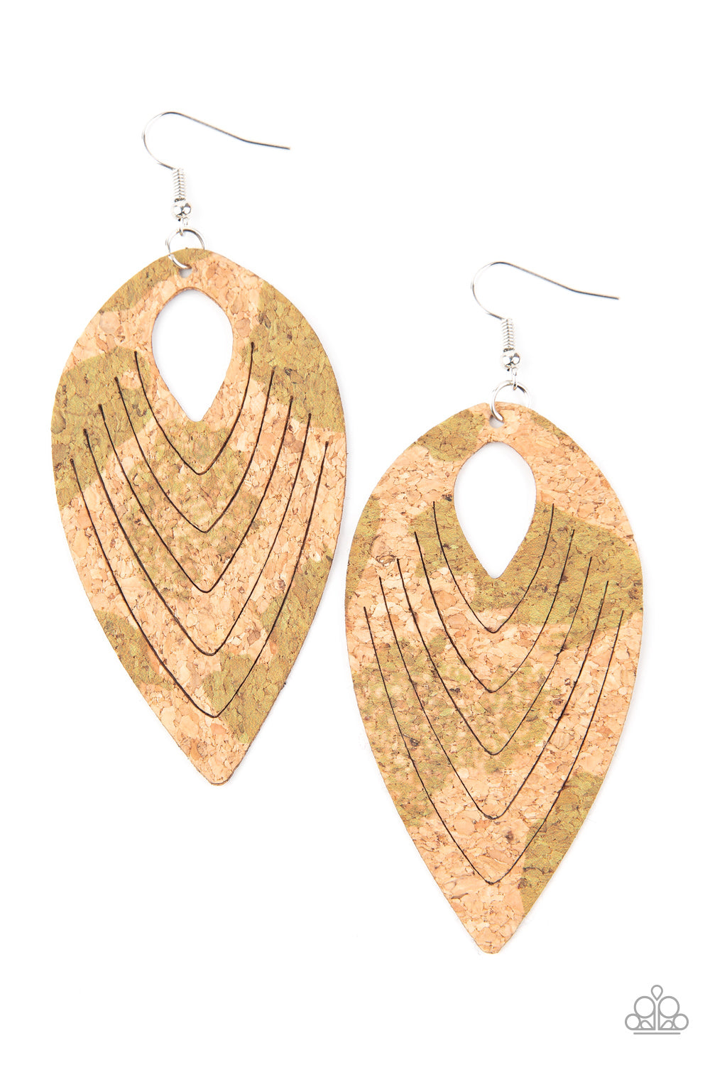 Cork Cabana - Green earring 1651