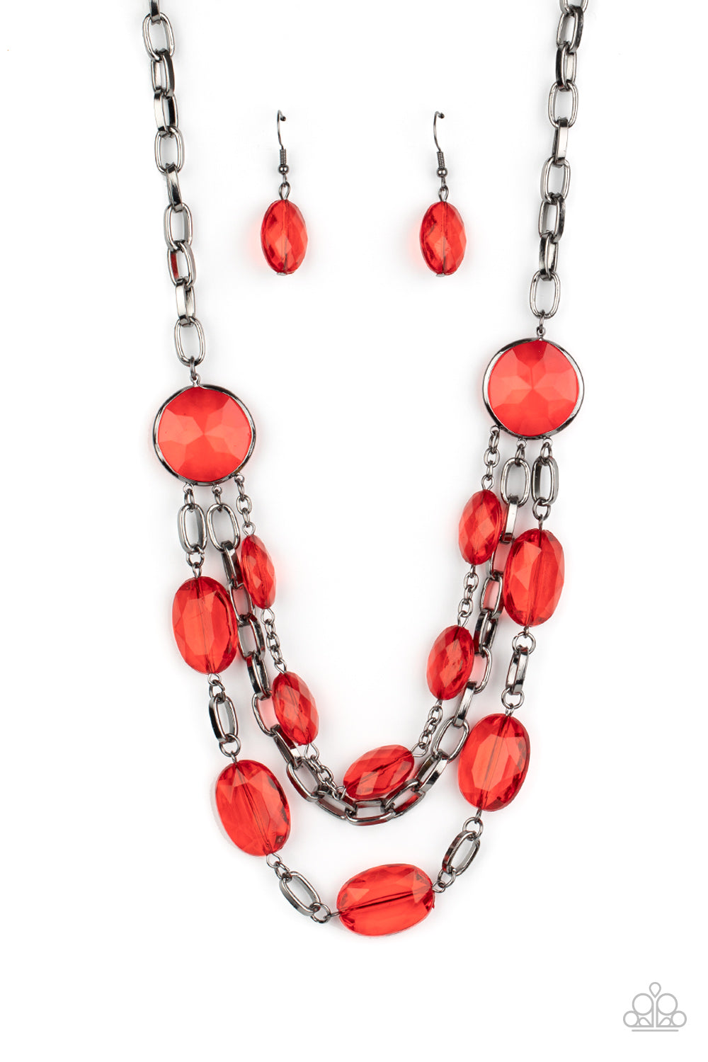 I Need a GLOW-cation - Red necklace 1750
