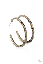 Load image into Gallery viewer, Imprinted Intensity - Brass hoop earring 2082
