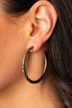 Load image into Gallery viewer, Imprinted Intensity - Brass hoop earring 2082
