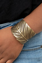 Load image into Gallery viewer, Where Theres a QUILL, Theres a Way - Brass cuff bracelet 1589
