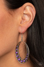 Load image into Gallery viewer, Crescent Cove - Purple earring F023
