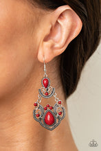 Load image into Gallery viewer, Palm Tree Tiaras - Red earring 1651
