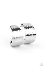 Load image into Gallery viewer, Flatten The Curve - Silver hoop earring 1562
