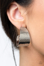 Load image into Gallery viewer, Flatten The Curve - Silver hoop earring 1562
