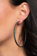 Load image into Gallery viewer, Infinite Twist - Black hoop earring 1665
