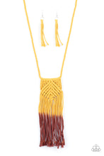Load image into Gallery viewer, Look At MACRAME Now - Yellow necklace A019
