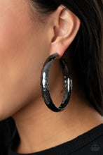Load image into Gallery viewer, Check Out These Curves - Black hoop earring 1678
