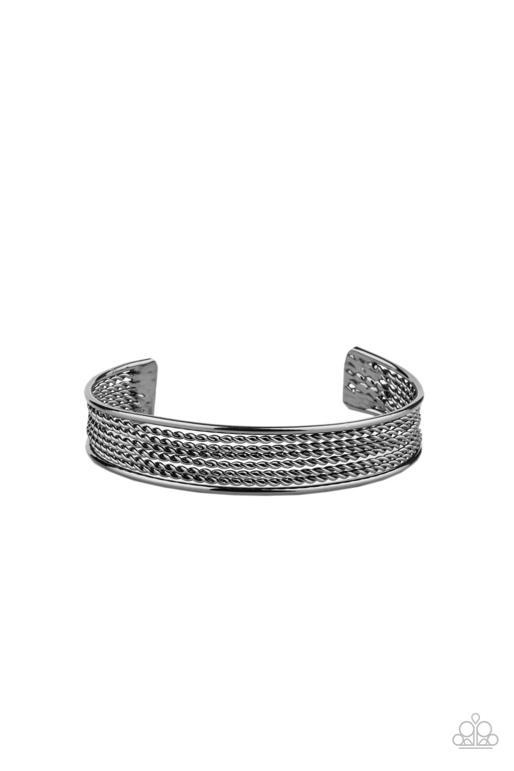 Risk-Taking Texture - Black men's cuff bracelet 1860