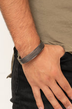 Load image into Gallery viewer, Risk-Taking Texture - Black men&#39;s cuff bracelet 1860
