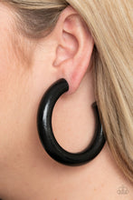 Load image into Gallery viewer, I WOOD Walk 500 Miles - Black hoop earring 1768
