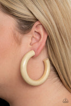 Load image into Gallery viewer, I WOOD Walk 500 Miles - White hoop earring 1552
