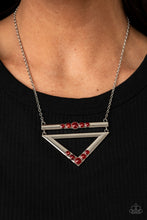 Load image into Gallery viewer, Triangulated Twinkle - Red necklace 1969
