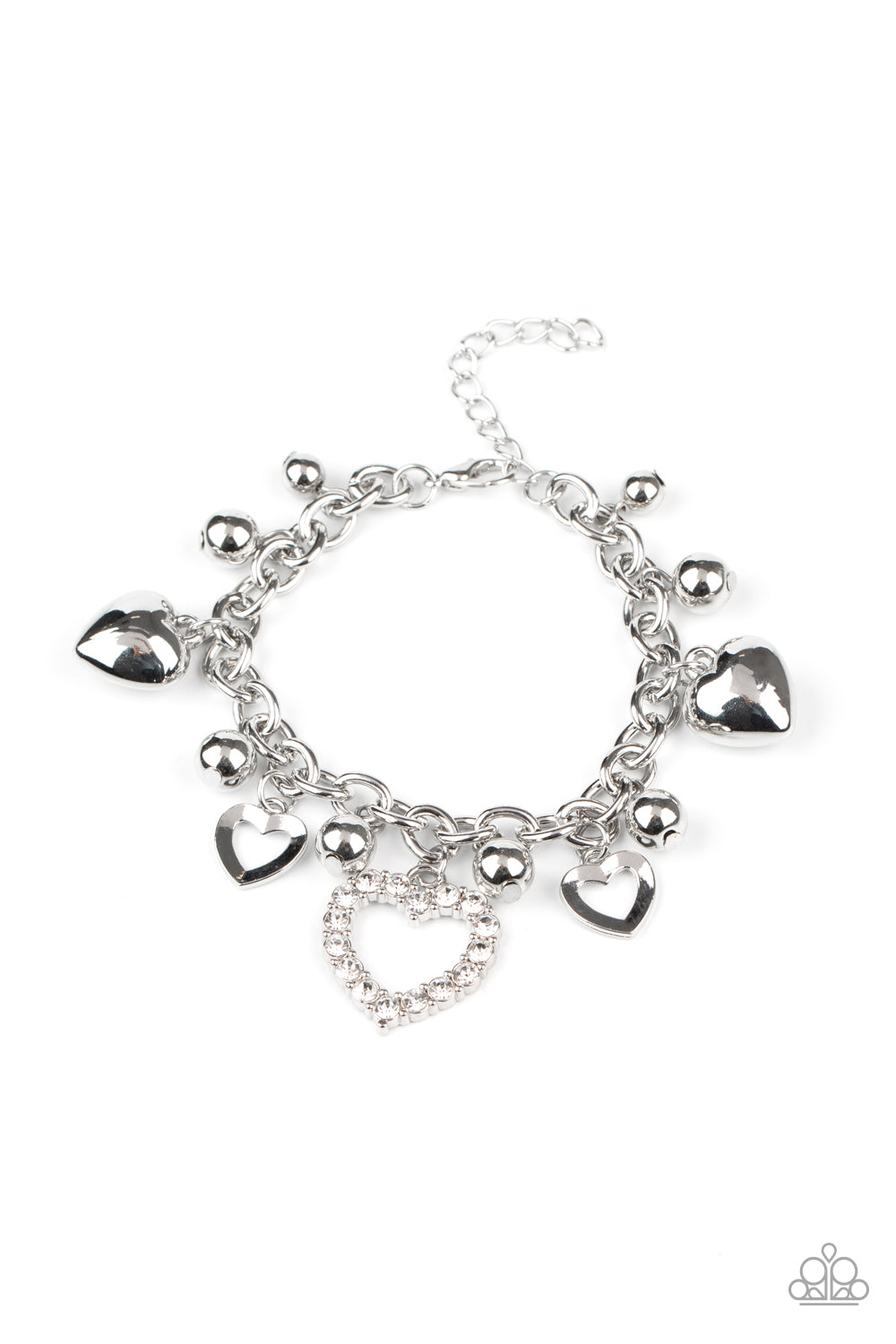 Beautifully Big-Hearted - White bracelet 1759