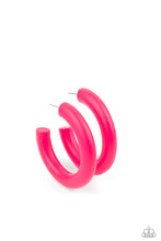 Load image into Gallery viewer, Woodsy Wonder - Pink hoop earring 538
