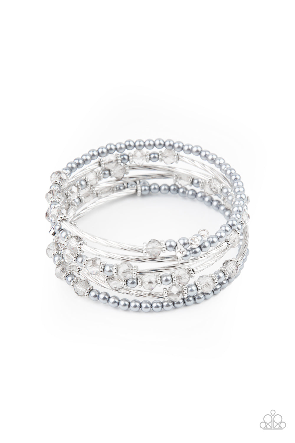 Head-Turning Twinkle - Silver coil bracelet 2040