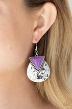 Load image into Gallery viewer, Road Trip Treasure - Purple earring 558
