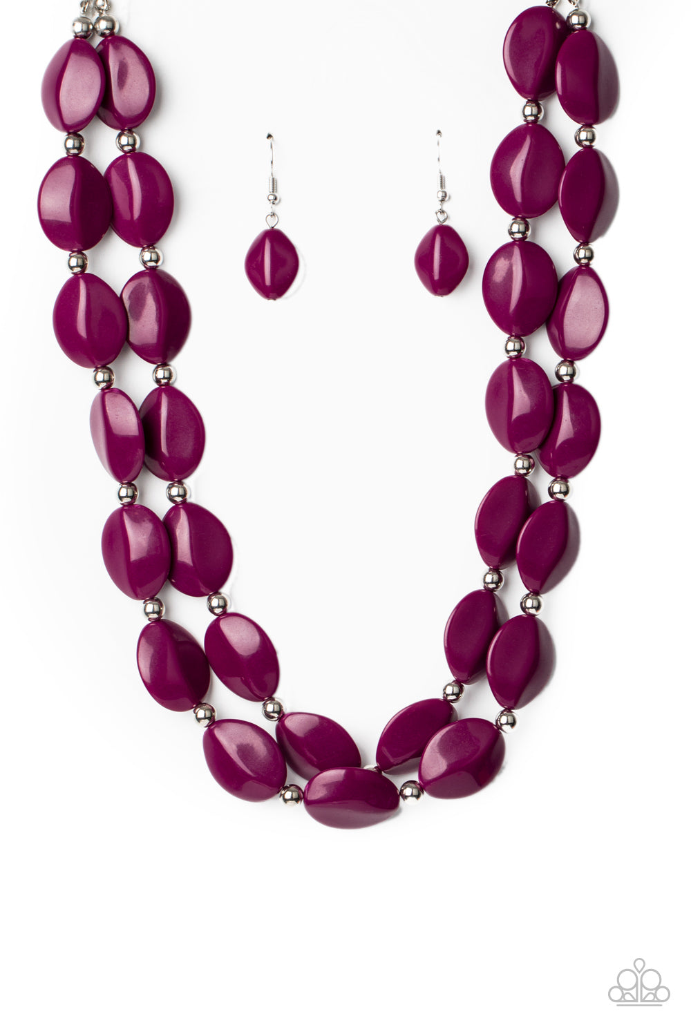 Two-Story Stunner - Purple necklace 1875