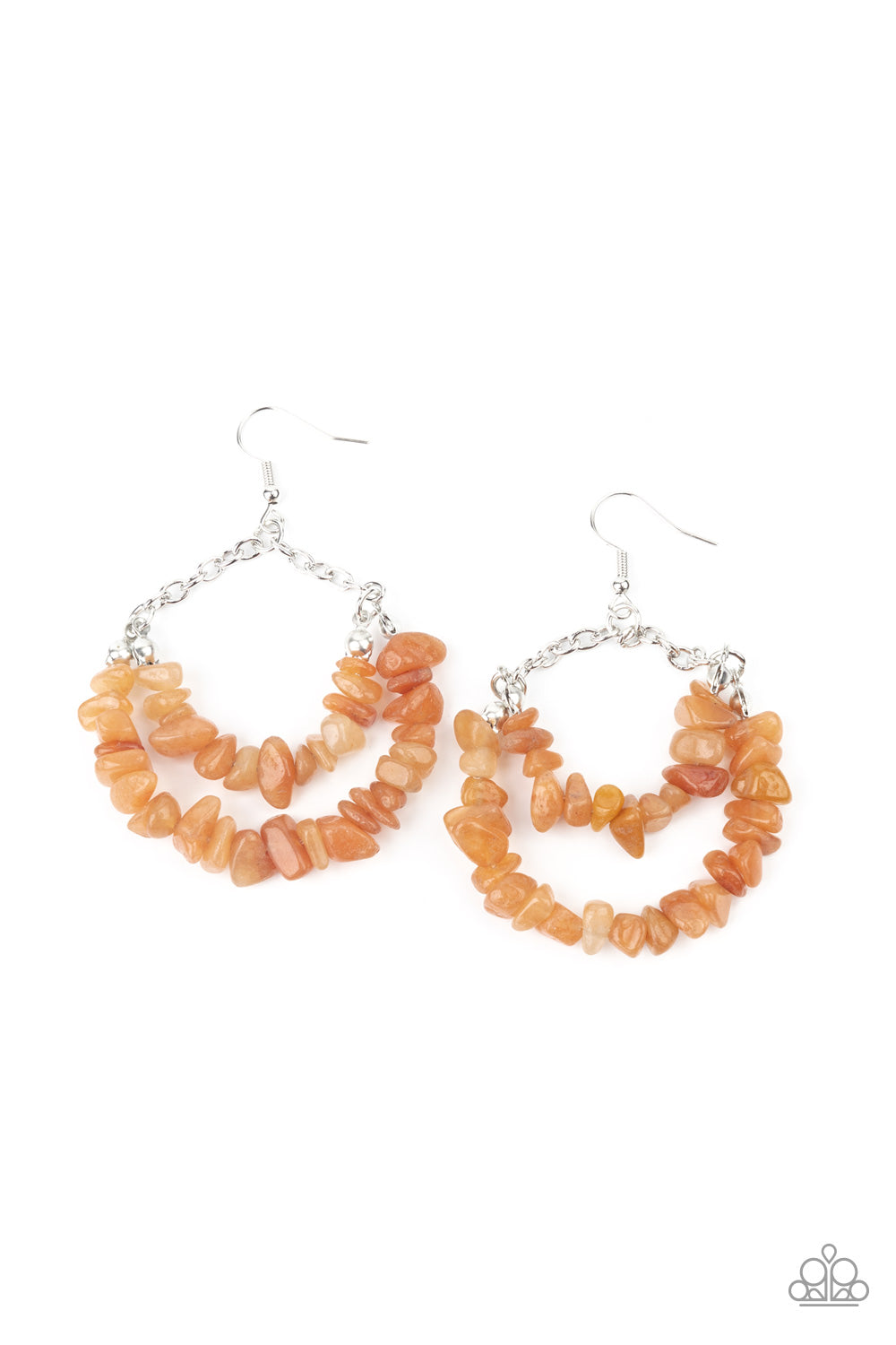 Rainbow Rock Gardens - Orange earring 648