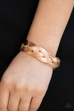 Load image into Gallery viewer, Woven Wonder - Gold cuff bracelet 818
