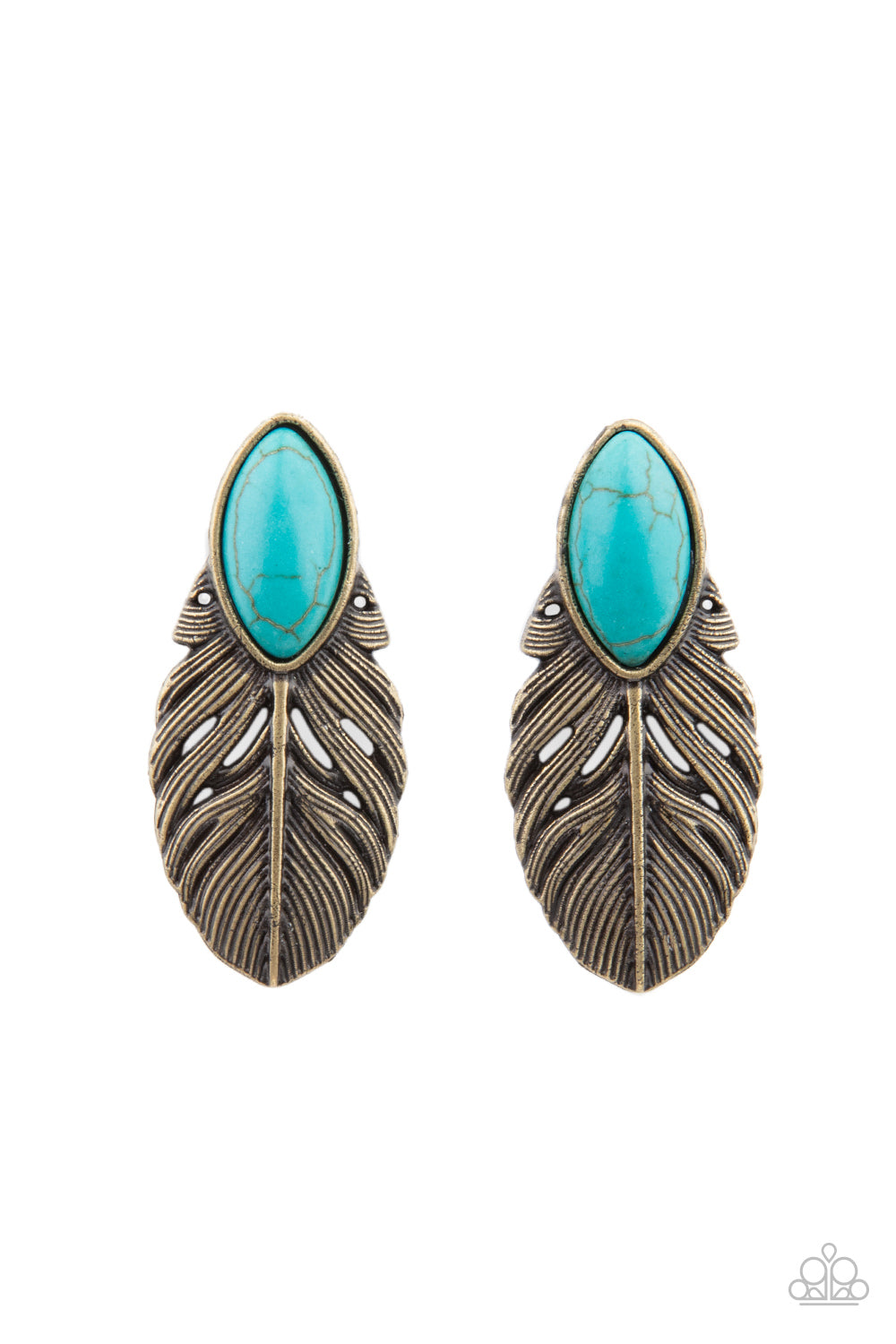Rural Roadrunner - Brass post earring 996