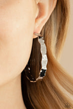 Load image into Gallery viewer, Exhilarated Edge - Silver hoop earring 2224
