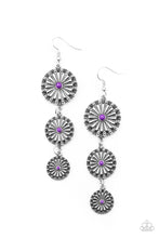 Load image into Gallery viewer, Festively Floral - Purple earring 1582
