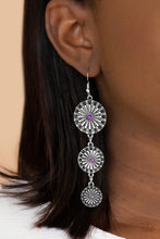 Load image into Gallery viewer, Festively Floral - Purple earring 1582
