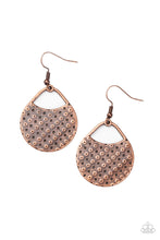 Load image into Gallery viewer, I'm Sensing a Pattern Here - Copper earring D037
