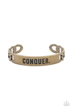 Load image into Gallery viewer, Conquer Your Fears - Brass cuff bracelet B071
