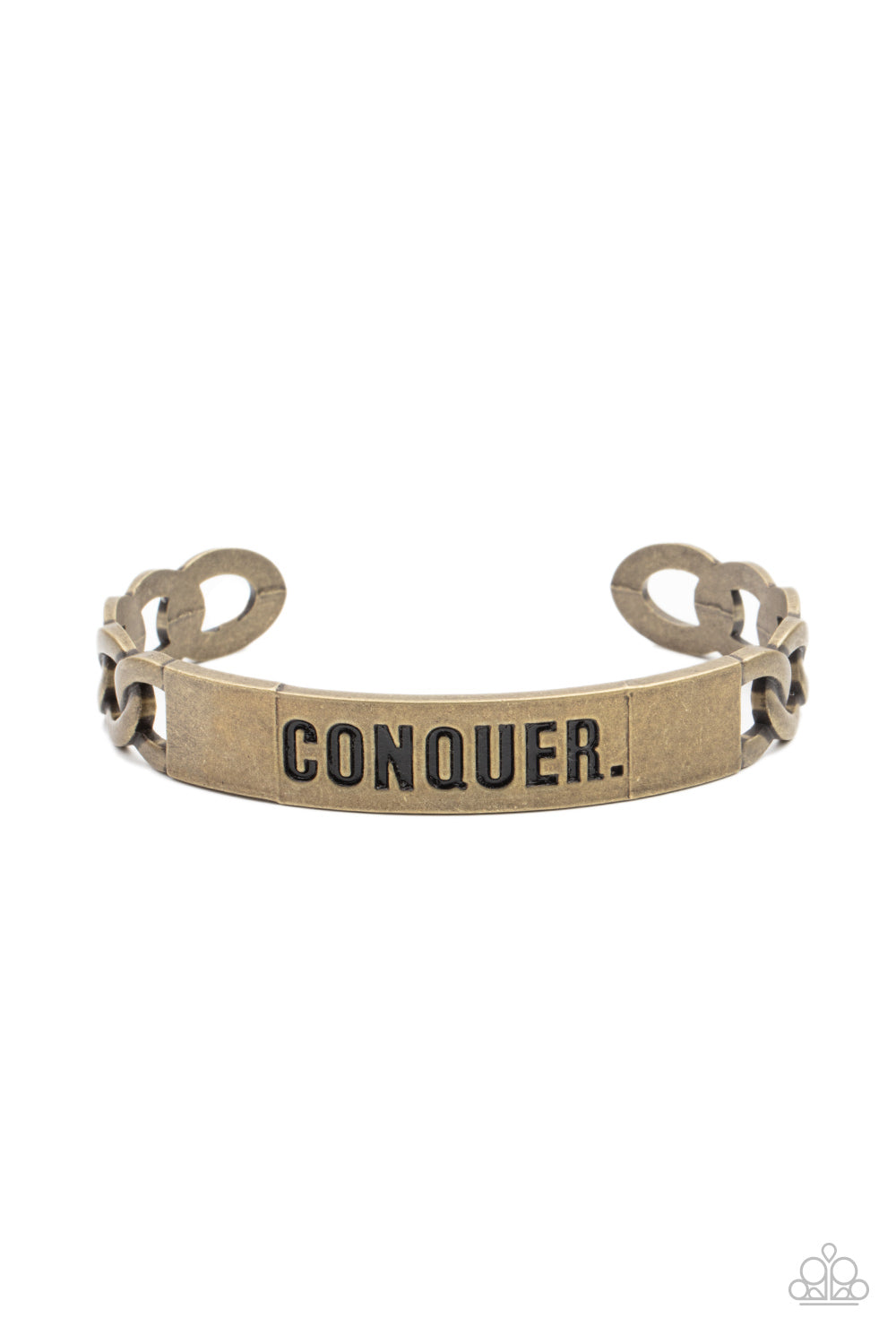 Conquer Your Fears - Brass cuff bracelet B071